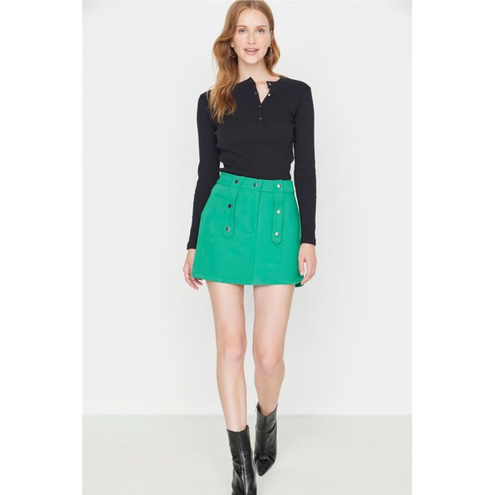 NWT Trendyol Women Mini Bodycon A-line Woven Skirt - Picture 2 of 11